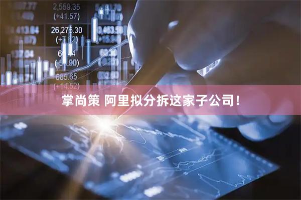 掌尚策 阿里拟分拆这家子公司！