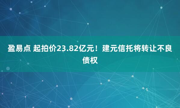 盈易点 起拍价23.82亿元！建元信托将转让不良债权